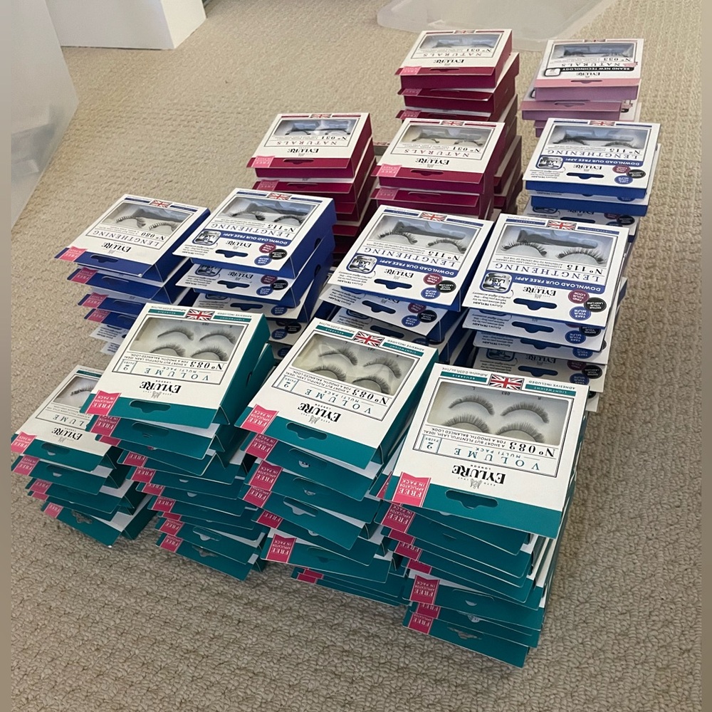 New! Bulk 130 LOT OF EYELURE LASHES Naturals, Volume, Lengthening